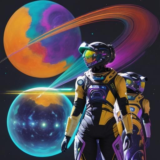 Cosmic Expressionism: Women on a Moonlit Planet