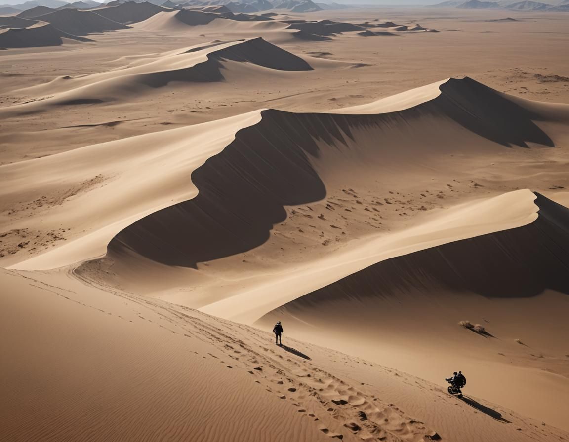 Drone Cloud Seeding Over Desert, Matte Painting