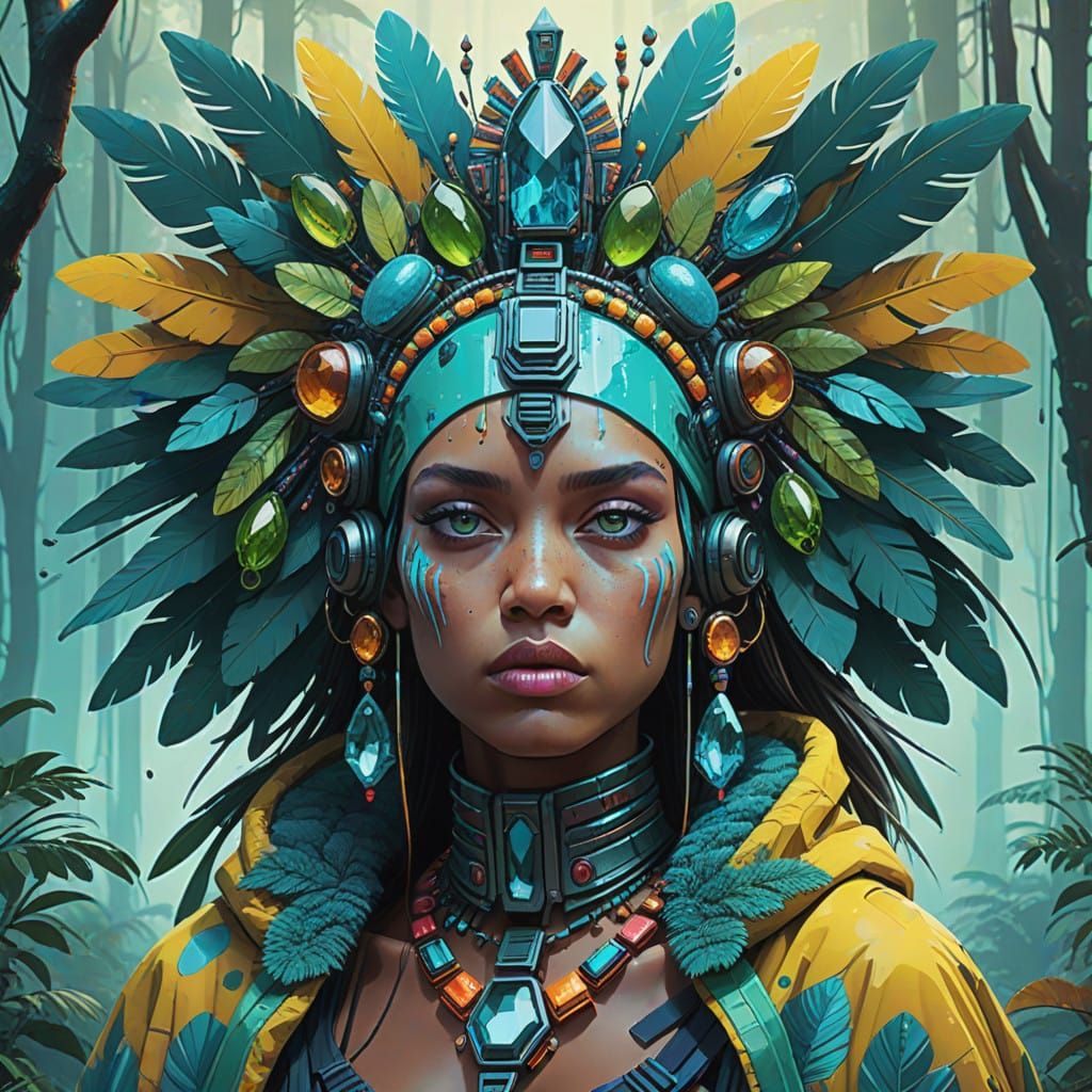 Amazonian Gemstone Tribe Member in Emerald Jungle