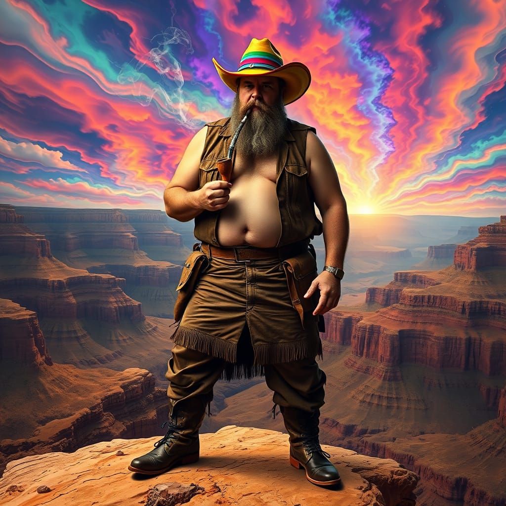 Psychedelic Cowboy at the Grand Canyon