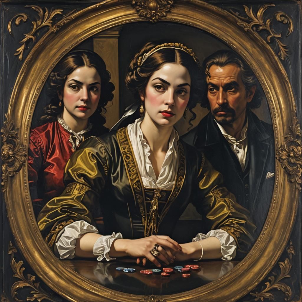 Spy in Casino: Baroque Encaustic Chiaroscuro