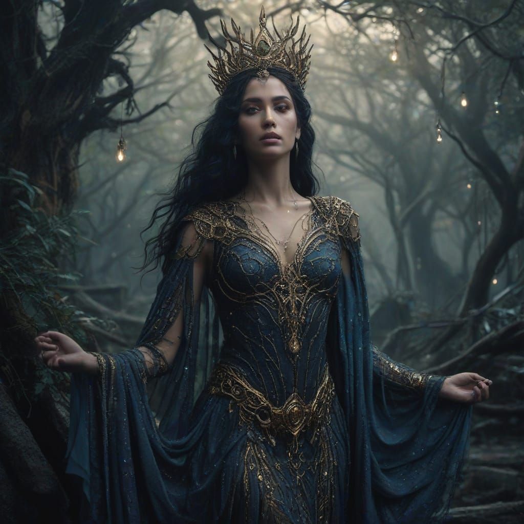 Cyberpunk Goddess in Dystopian Ruin