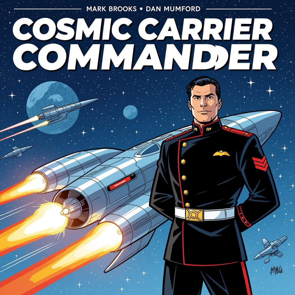 Cosmic Commander in Comic Book Art Style