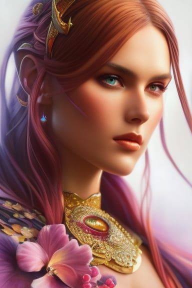 Cosmic Energy Portrait in Digital Painting Style