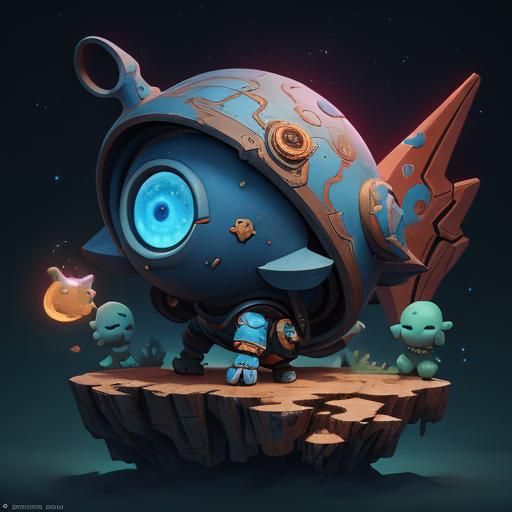 Cute Toy Astronaut in Detailed Matte Painting