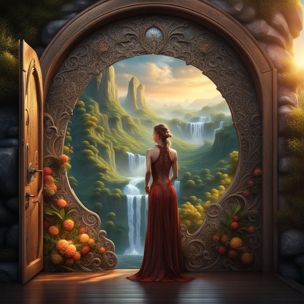 View through a keyhole door