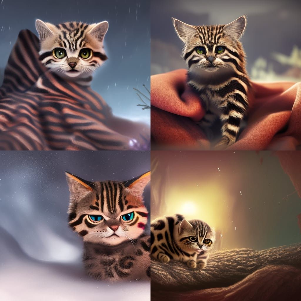 Adorable Black-Footed Cat in a Blanket