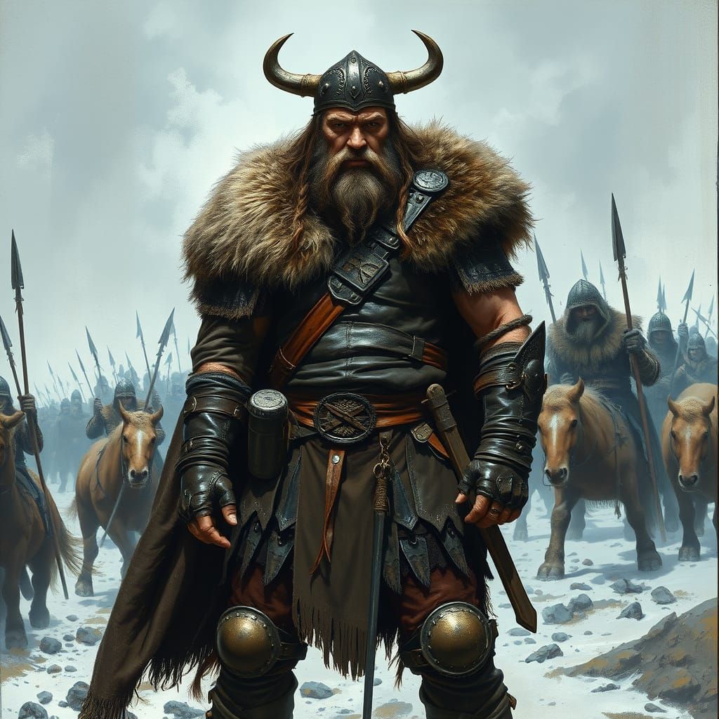Ivar the Boneless: Viking Warrior in Gritty Style
