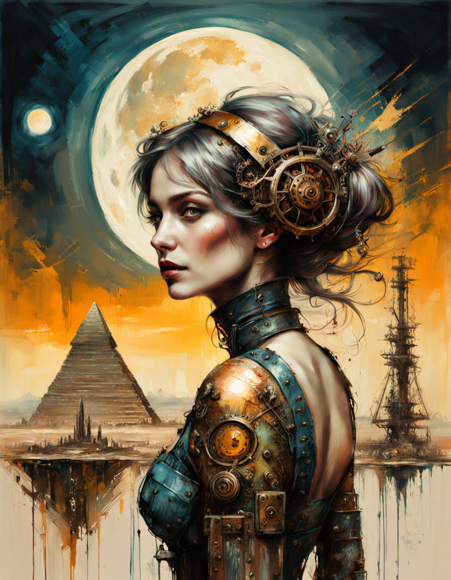 Steampunk City Portal: Egypt Pyramid Gateway