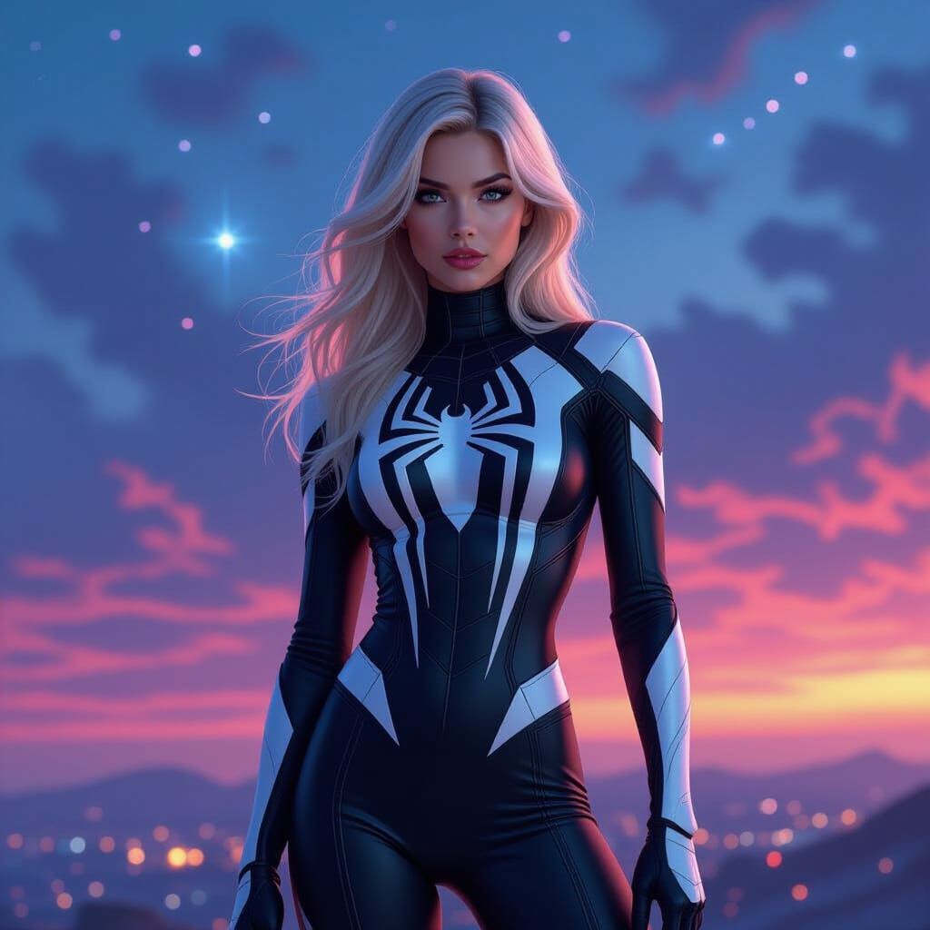 Ghost Spider in Cosmic Twilight: High-Fashion Editorial Phot...