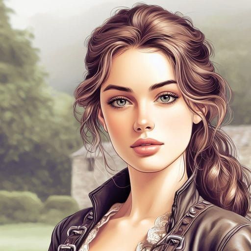 Pretty French Woman in Belle Epoque Portrait