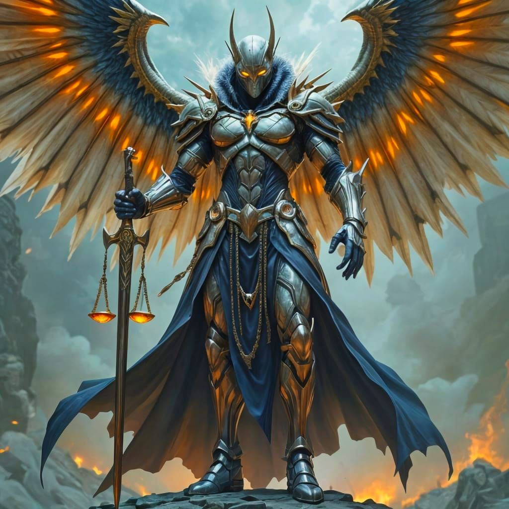 Eternal Guardian of Balance in Armored Fantasy Armor