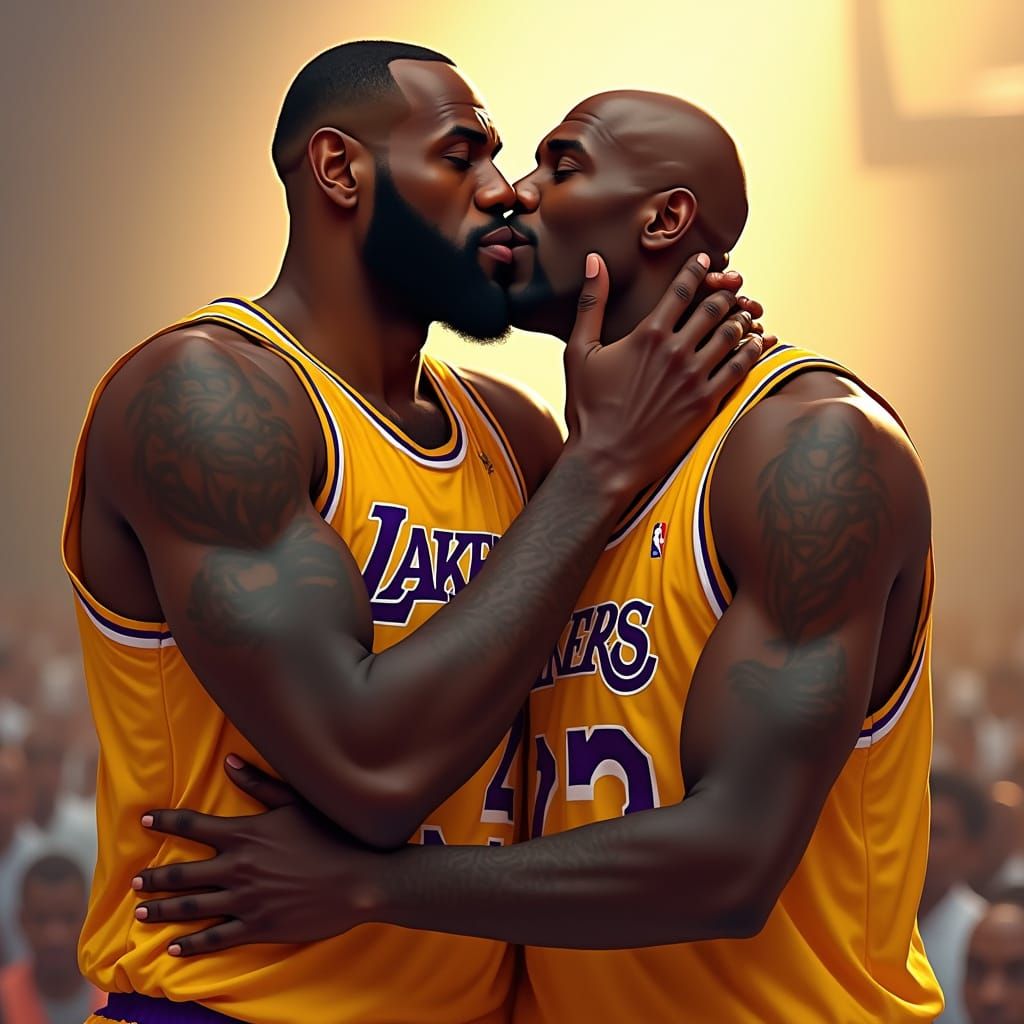 Lebron and Shaq Embrace: Golden Moment