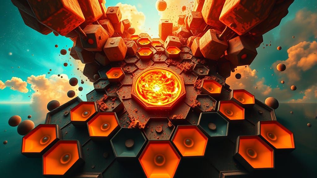 Surreal Cosmic Explosion in Vibrant Hues