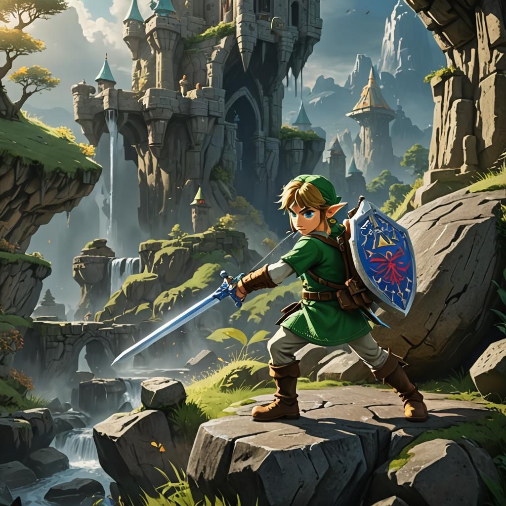 Link Pulls Master Sword: Fantasy Concept Art