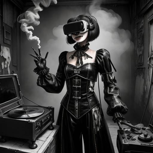 Cyberpunk Ventriloquist Dummy in Haunted House Photo