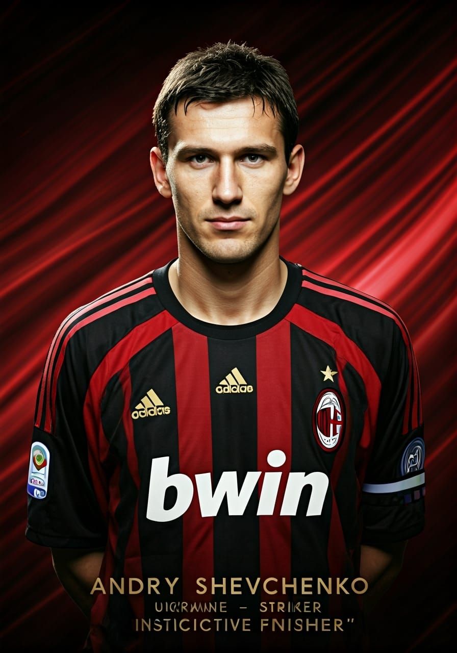 Hyperrealistic Portrait of Soccer Star in Milan Kit