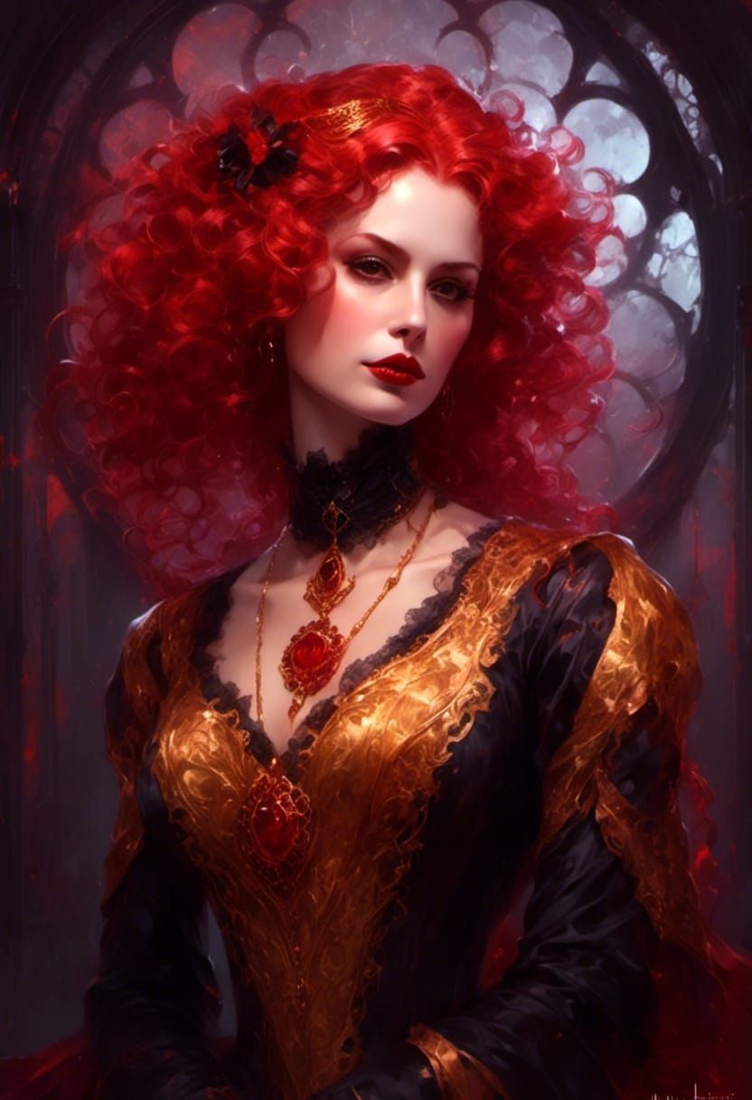 Victorian Vampire Mina Harker Portrait in Hyperrealism