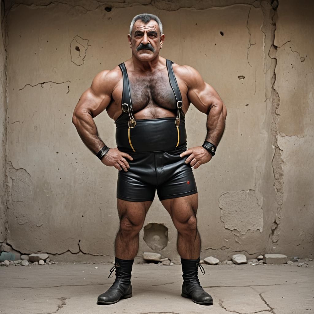 Victorious Syrian Wrestler in Photography Style