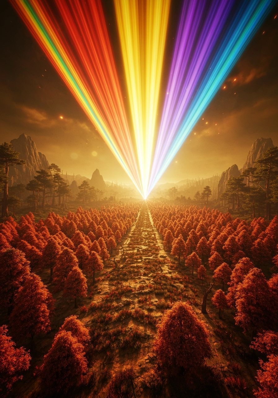 Giger-Inspired Goddess Terraforms Wasteland with Rainbows