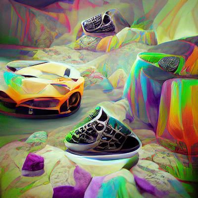 Lamborghini Sneakers in Hell: Hyperrealistic Digital Art