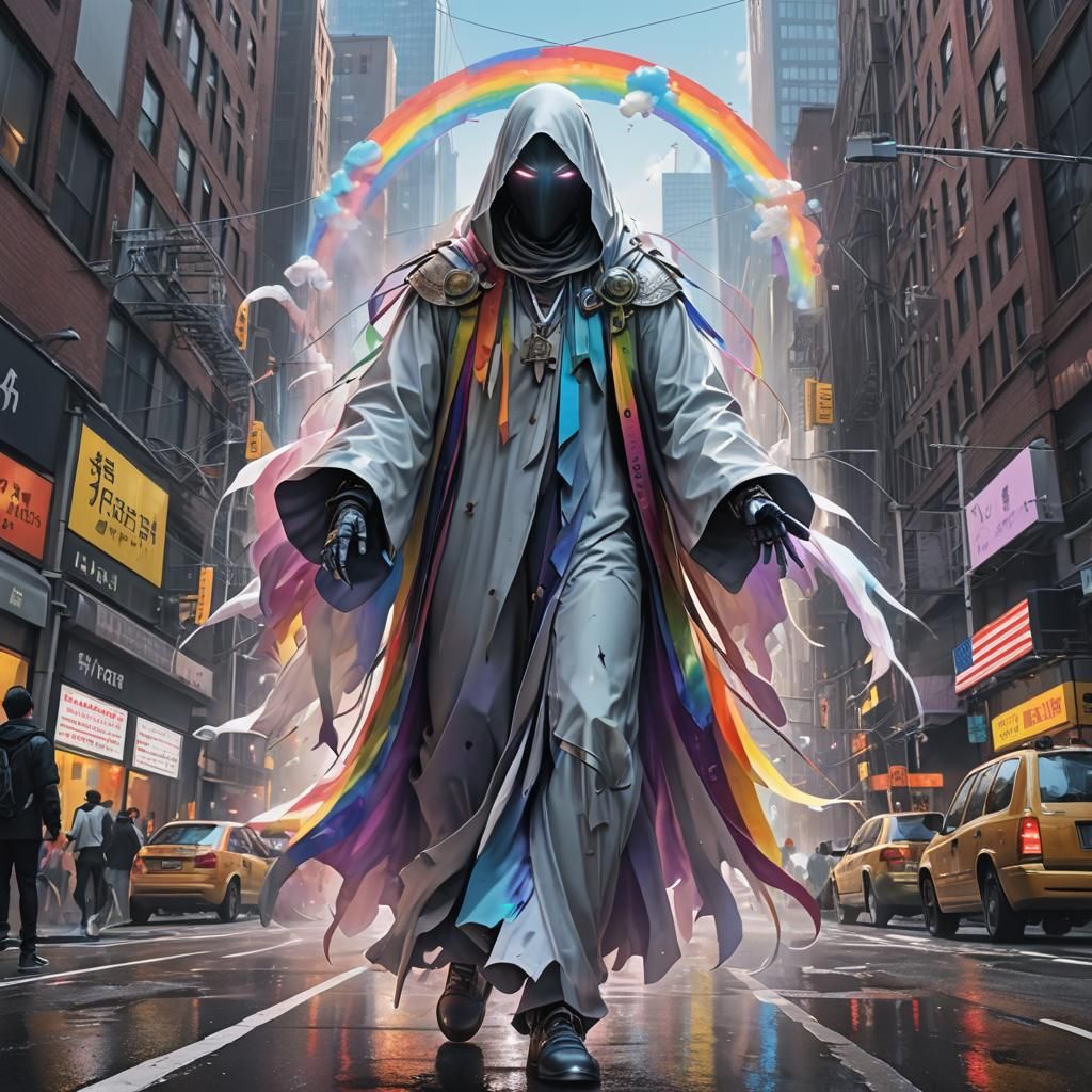 Rainbow Ghost of New York: 3D Anime Art