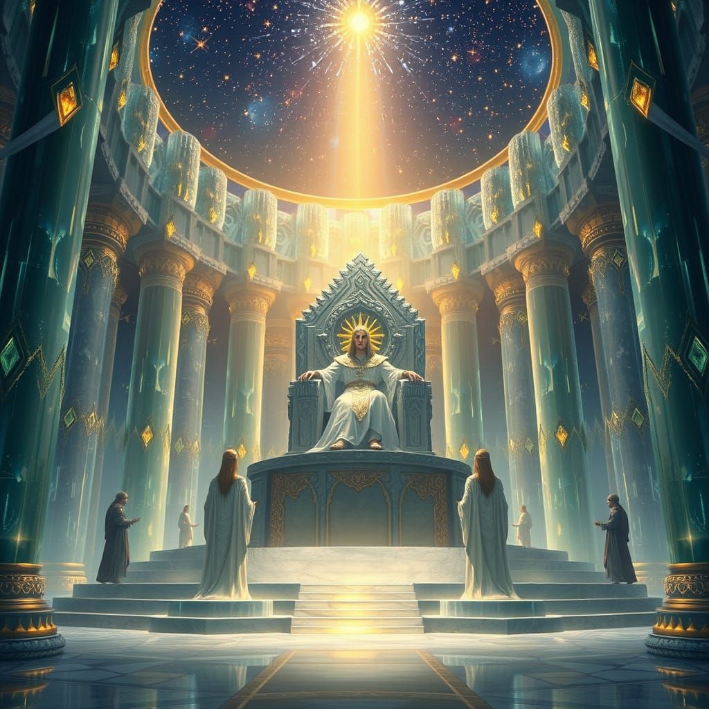 Ethereal Ayleid King on Meridian Throne in Crystalline Chamb...