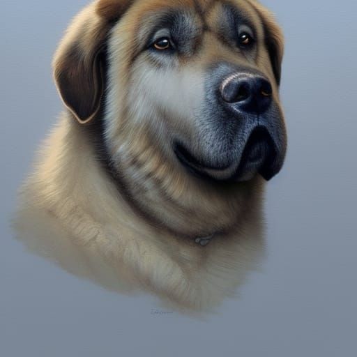 Majestic Kangal Shepherd Dog Portrait in Hyperdetailed Style