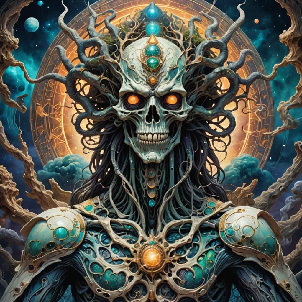 Eldritch Ancient God Abomination in Cosmic Illustration