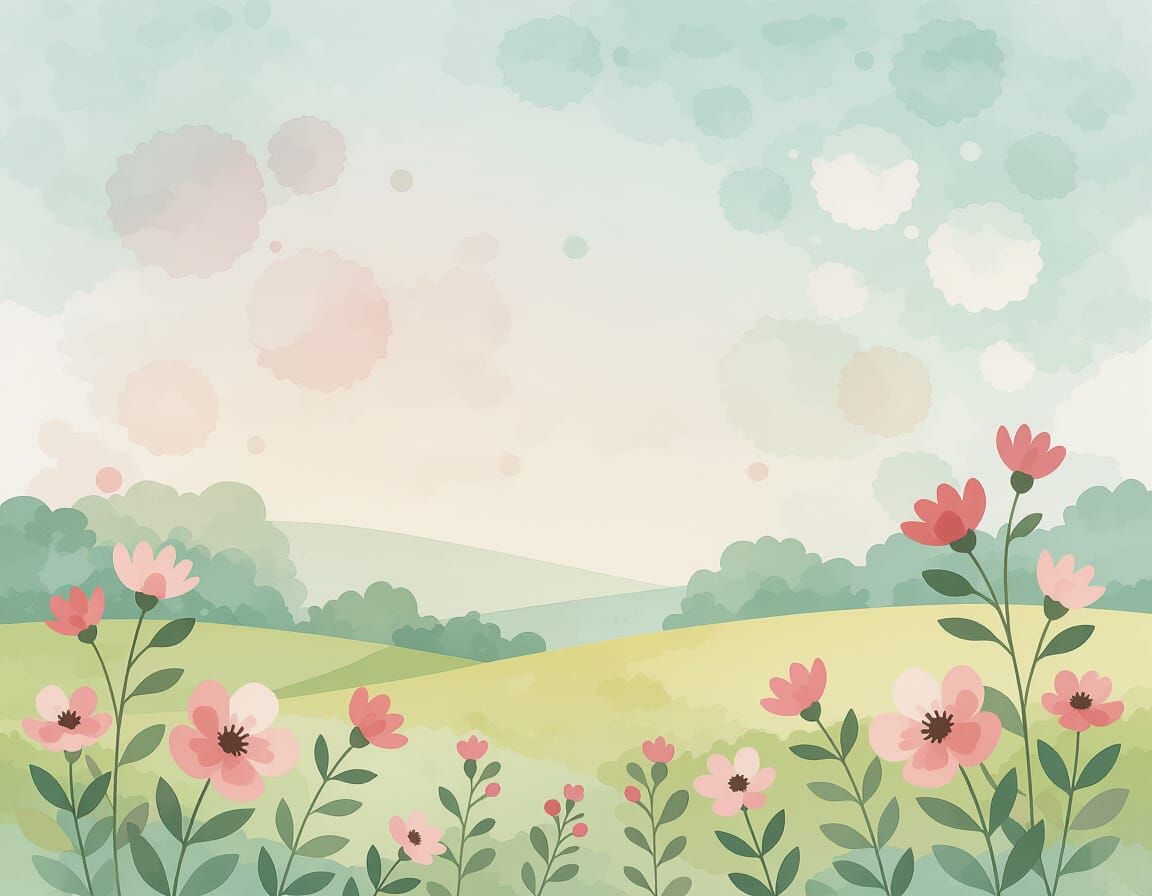 Soft Pastel Background with Blurred Watercolor Spots