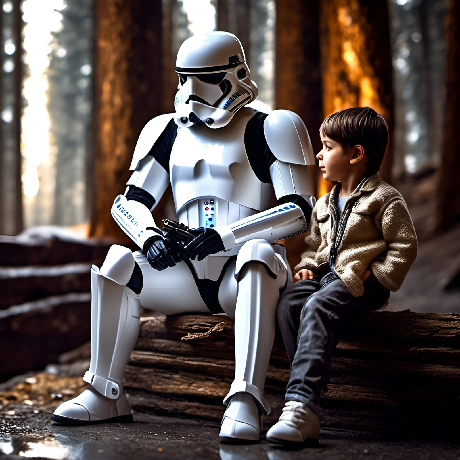 Heartfelt Stormtrooper Father's Day Off in Sci-Fi Style