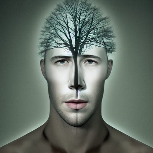 Psychedelic Double Exposure Portrait with Ambient Occlusion