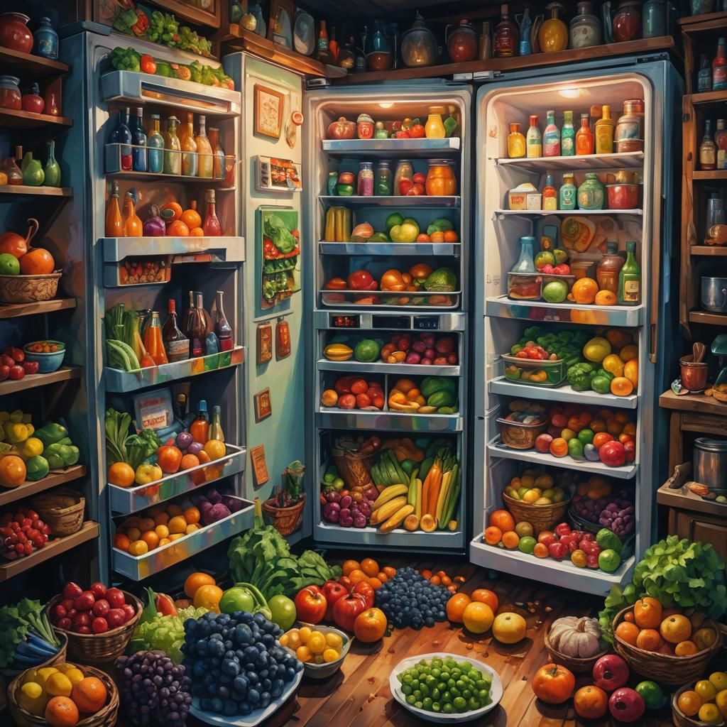 Magical Kitchen: Fridge Overflowing with Groceries