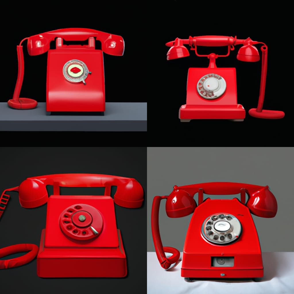 Antique Red Telephone in Baroque Photorealistic Style