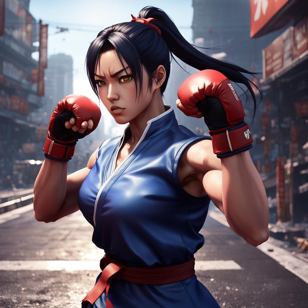 Street Fighter Girl Delivers Punch: 3D Anime Art