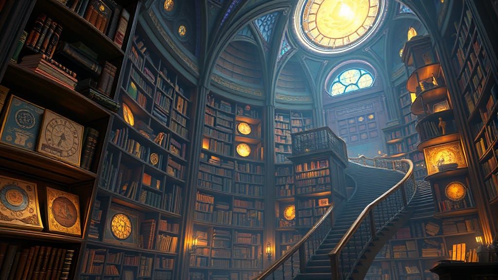 Ethereal Baroque Library in Dark Fantasy Concept Art