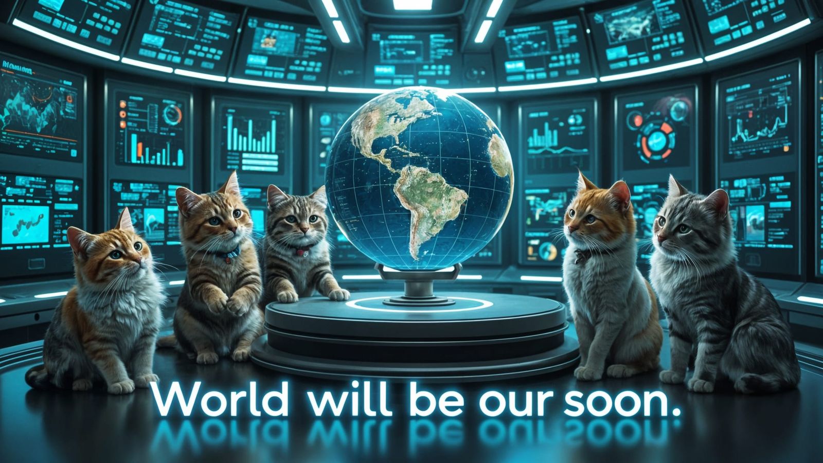 Cats Control a Futuristic World from a High-Tech Situation R...
