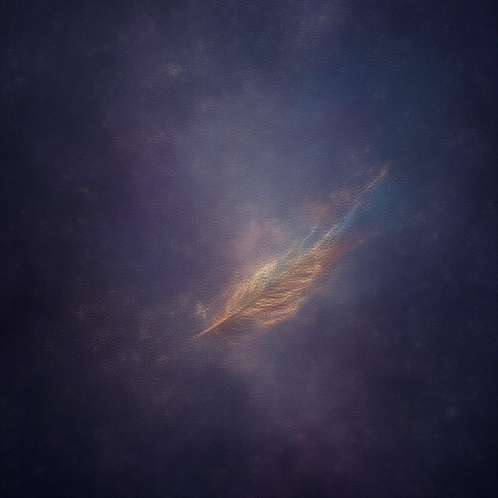 Luminous Feather Drifts Through Cosmic Nebula