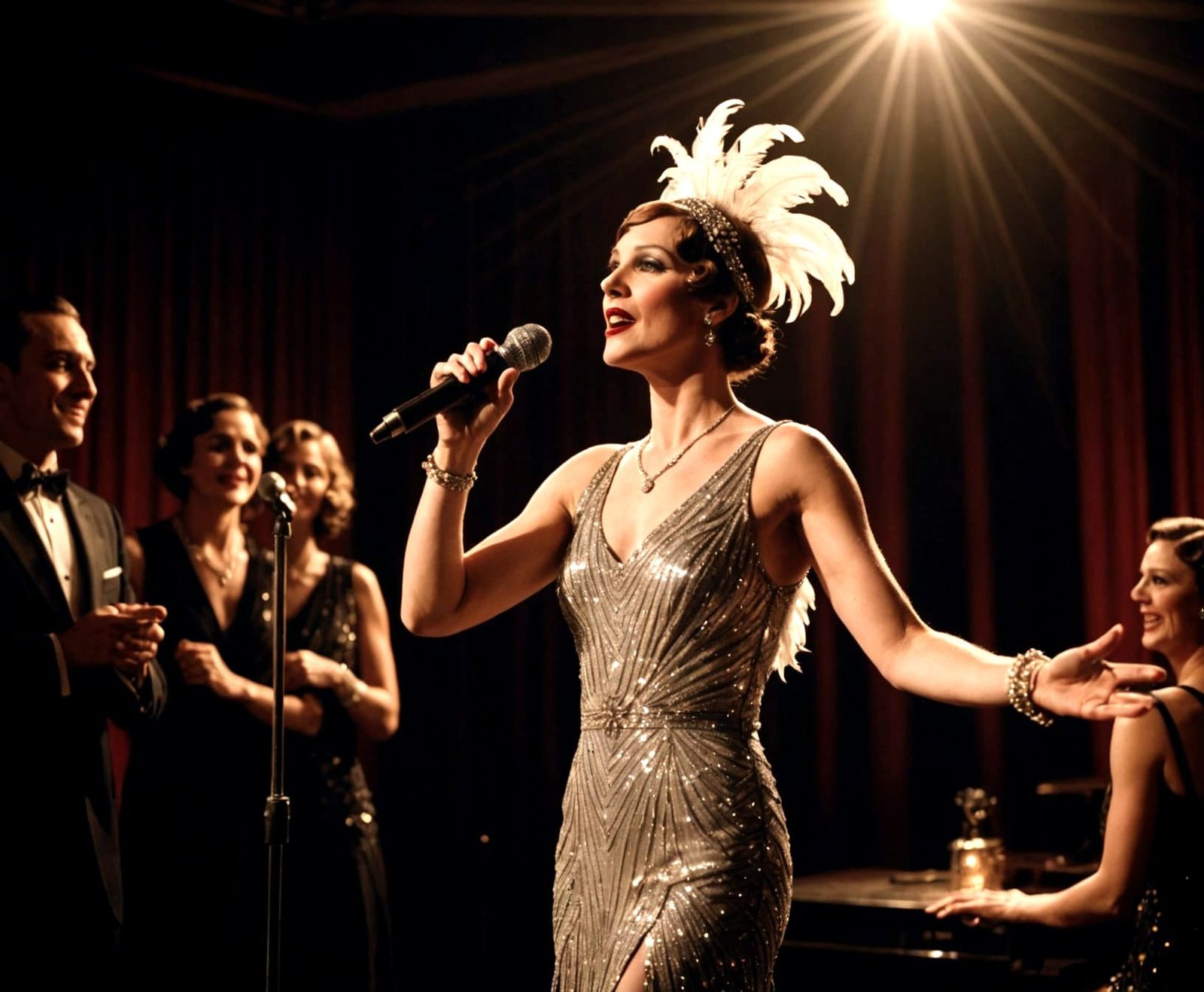 1920s Cabaret Singer on Art Deco Stage