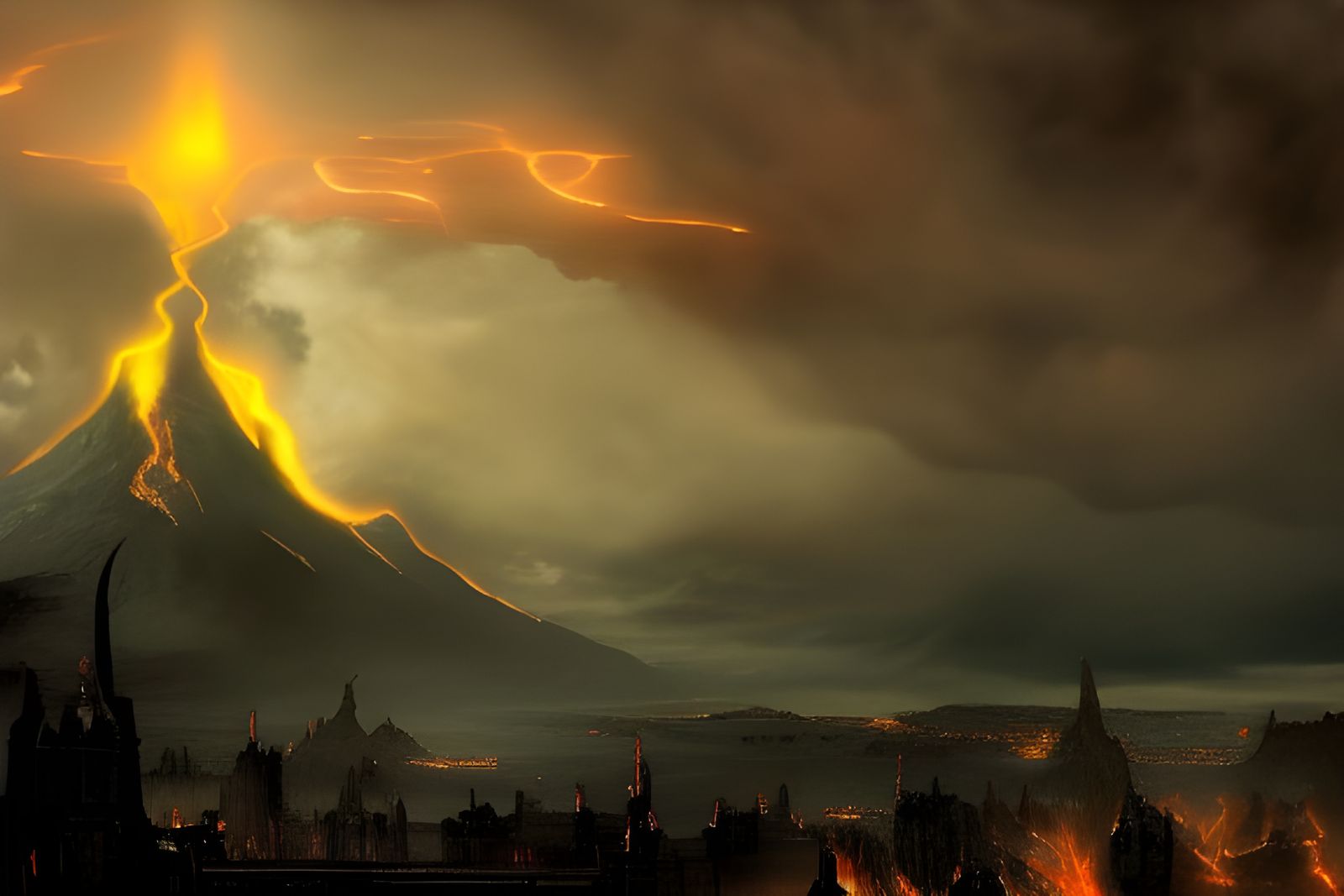 The One Ring Forged in Mount Doom: Digital Matte Painting