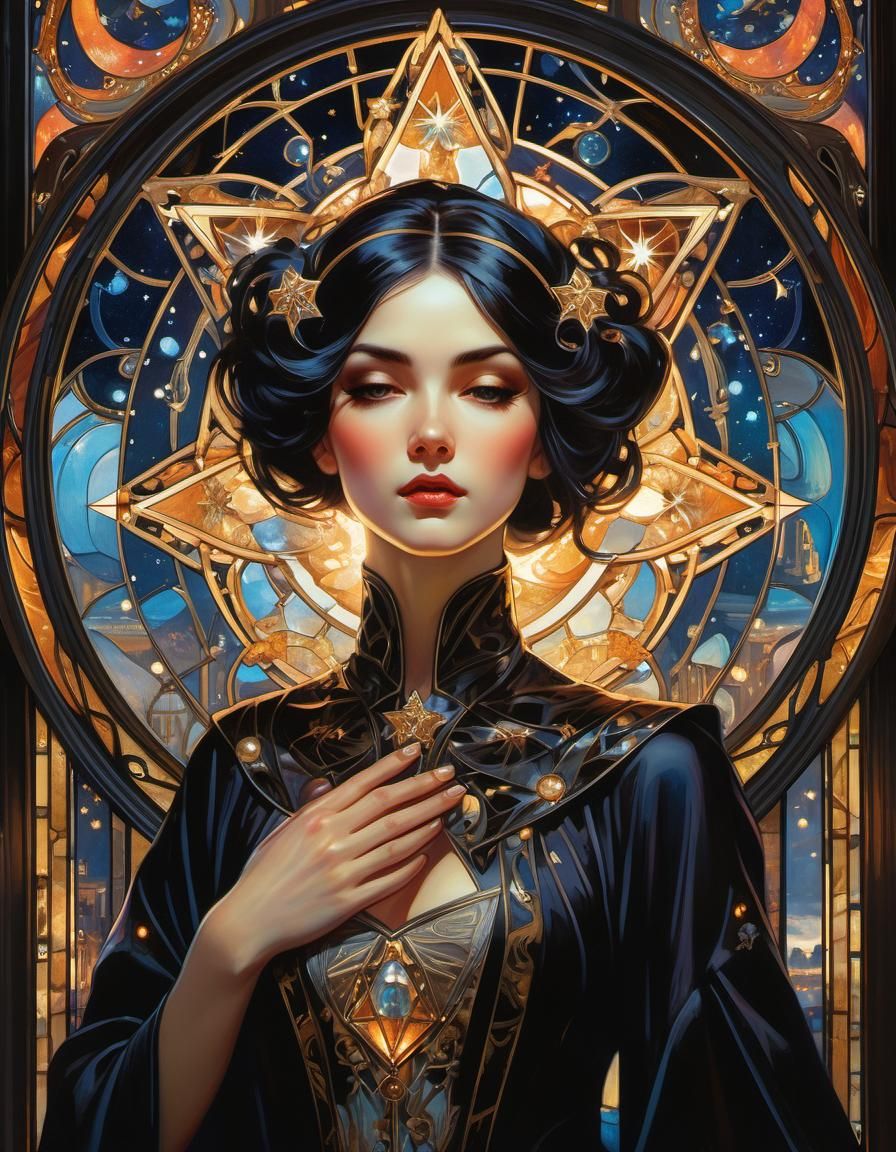 Art Nouveau Stained Glass Bookmark Design