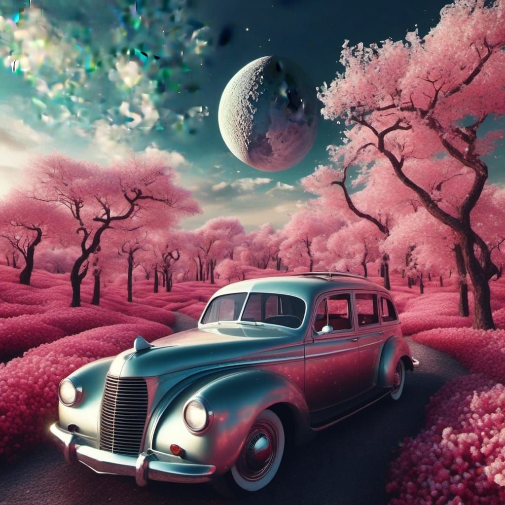 Surreal Road Trip: Calligraphic Dreamscape