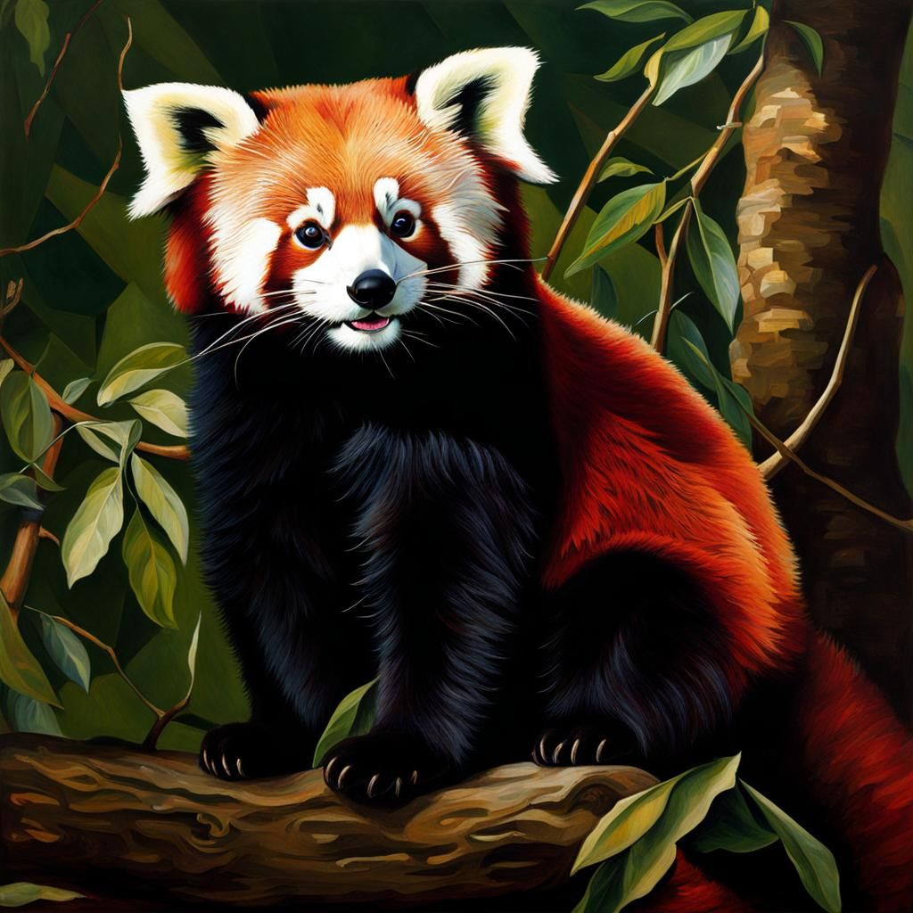 Red Panda in the Style of Caravaggio