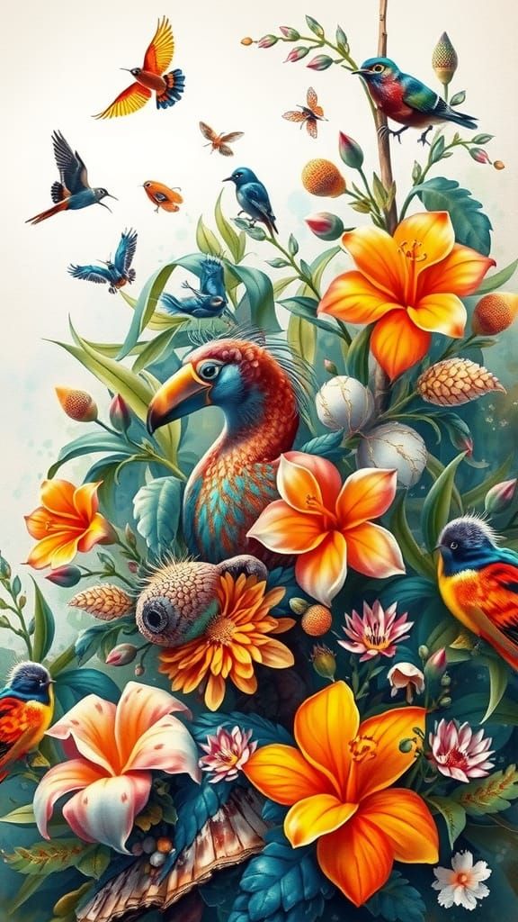 Hyperrealistic Wildlife Scene in Watercolor and Oil