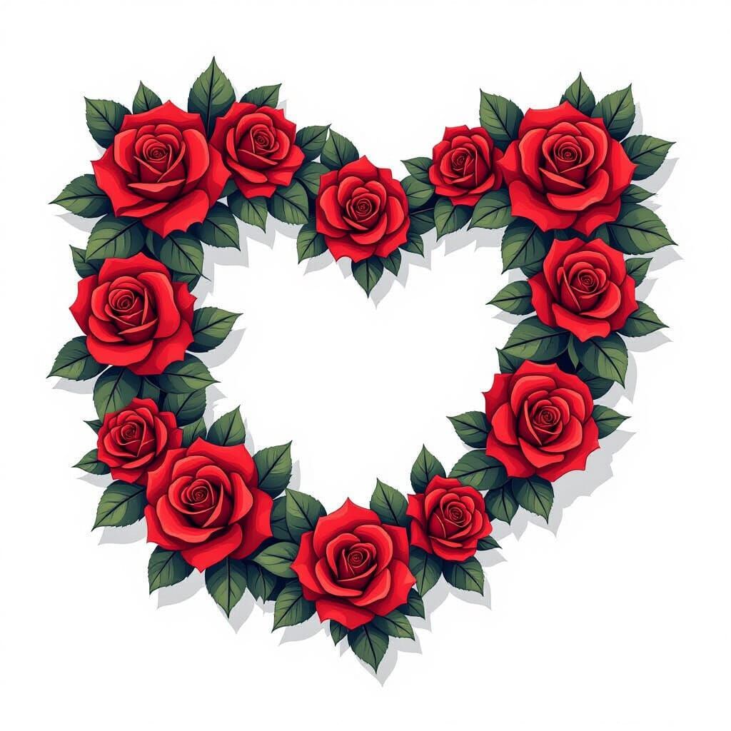 Ohio State Shape Made of Red Roses on White Background