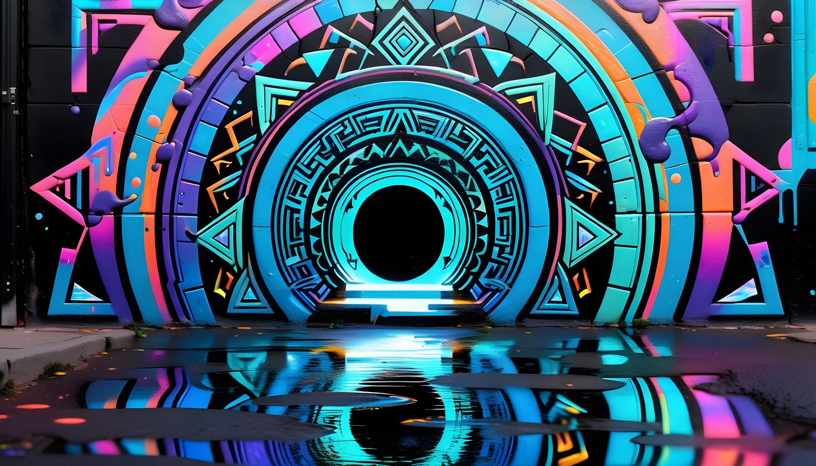 Magic Space Rooms in Sacred Geometry Graffiti Art