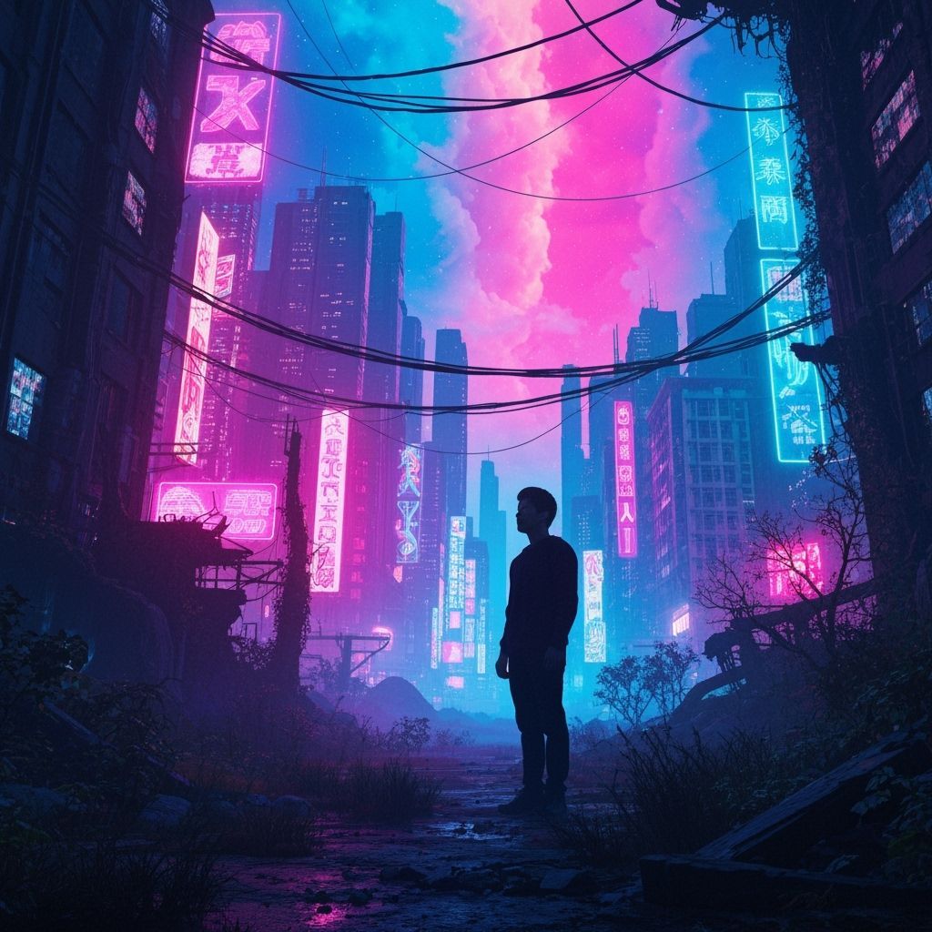 Surreal Futuristic Landscape in Vibrant Colors