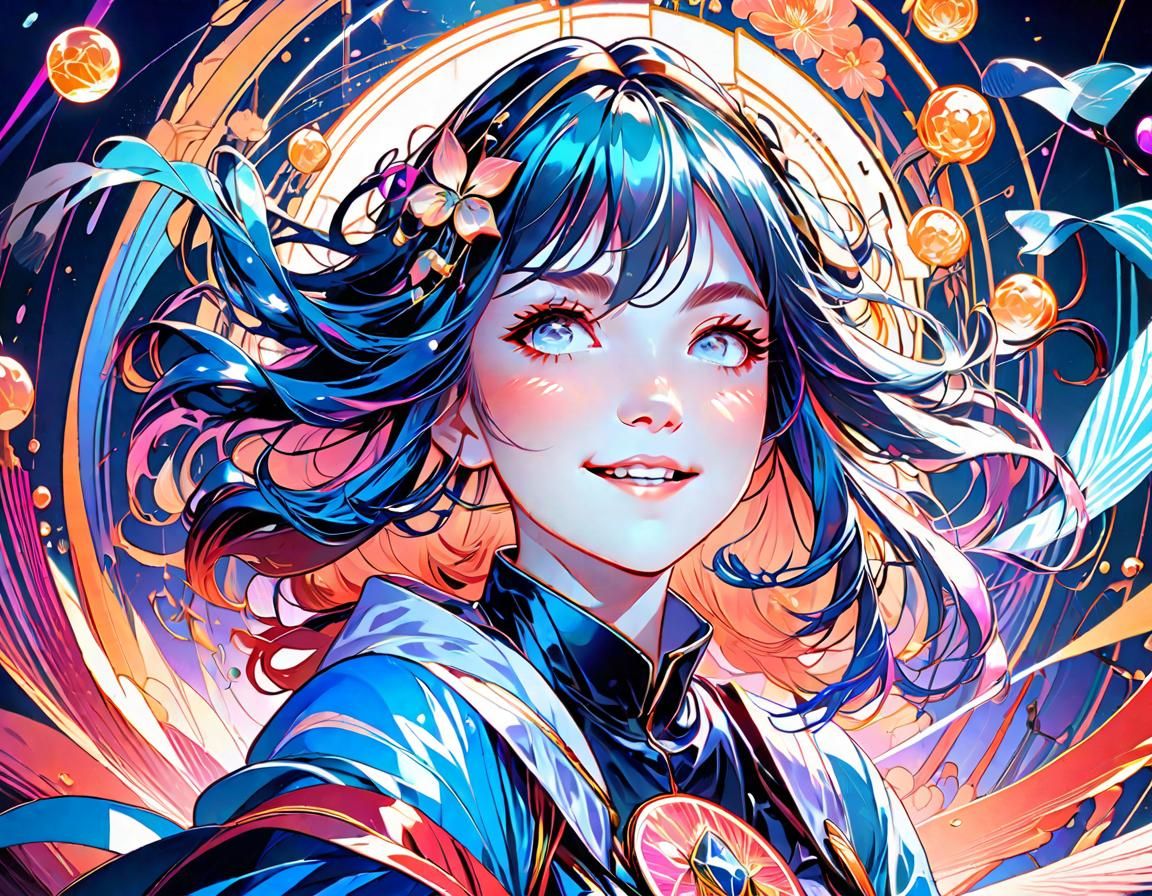 Art Nouveau Anime Kitsune Tarot Card