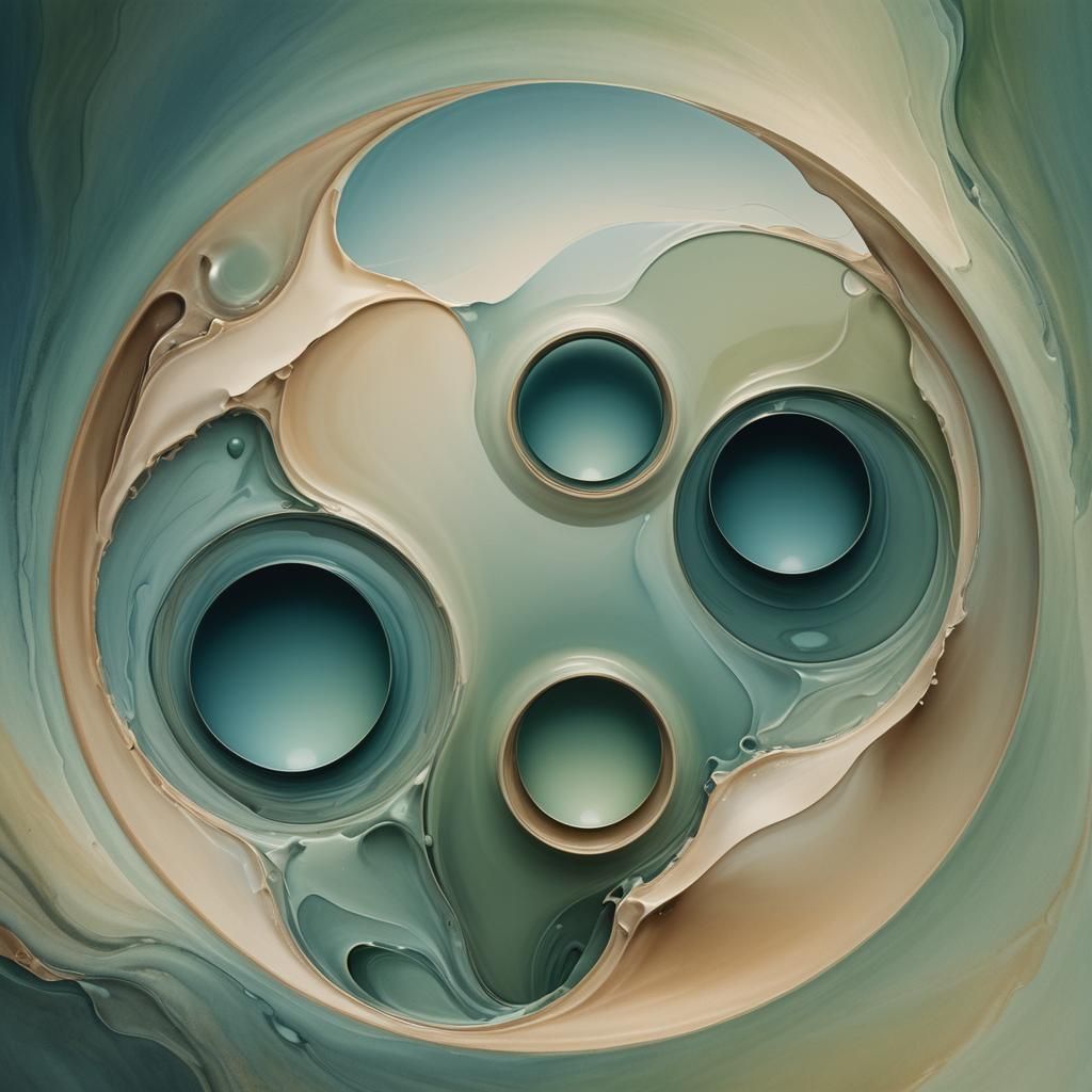 Surreal Circles in Harmony: Dreamlike Illustration