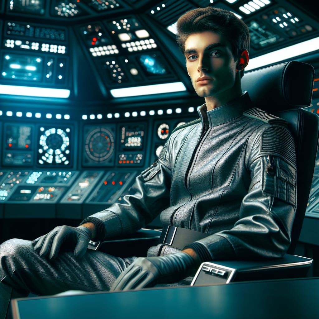 Villainous Astronaut on Spaceship Captain's Chair